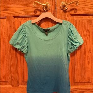 Lauren Ralph Lauren Aqua Puff Sleeve Tee